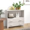 SUPERMARKET Buffet Blanc 85x35x80 Cm Bois Massif De Pin