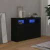 SUPERMARKET Buffet Avec Lumières LED Noir 115,5x30x75 Cm