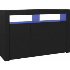 SUPERMARKET Buffet Avec Lumières LED Noir 115,5x30x75 Cm -Buffet et enfilade Soldes 63679970 2
