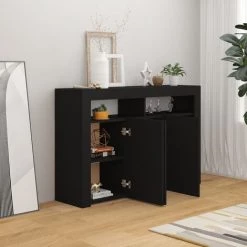 SUPERMARKET Buffet Avec Lumières LED Noir 115,5x30x75 Cm -Buffet et enfilade Soldes 63679970 3