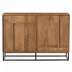 OVIALA Buffet En Manguier Massif 2 Portes - Marron -Buffet et enfilade Soldes 63680944 4