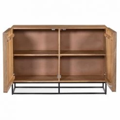 OVIALA Buffet En Manguier Massif 2 Portes - Marron -Buffet et enfilade Soldes 63680944 5