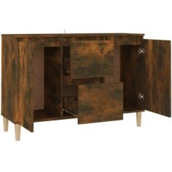 Buffet 103.5x35x70 Cm Aggloméré Chêne Fumé VidaXL -Buffet et enfilade Soldes 63681136 5