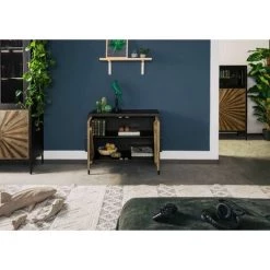 MASSIVMOEBEL24.DE SUN Sideboard #101 90x45x75 Mango / Sheesham Schwarz Lackier -Buffet et enfilade Soldes 63687737 3