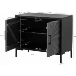 MASSIVMOEBEL24.DE SUN Sideboard #101 90x45x75 Mango / Sheesham Schwarz Lackier -Buffet et enfilade Soldes 63687737 4