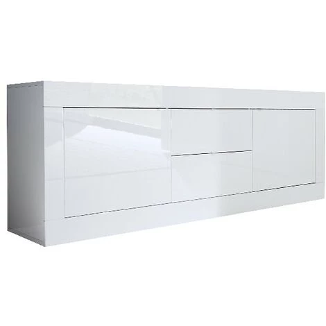 HOME MANIA Armoire Multifonctionnelle Basic - 2 Portes, 2 Tiroirs - Pour Hall, Chambre, Cuisine, Couloir - Bois En Panneau De Particules De Melamine, 110,1 X 42 X 186 Cm 2 HOME MANIA Armoire Multifonctionnelle Basic - 2 Portes, 2 Tiroirs - Pour Hall, Chambre, Cuisine, Couloir - Bois En Panneau De Particules De Melamine, 110,1 X 42 X 186 Cm – Image 2