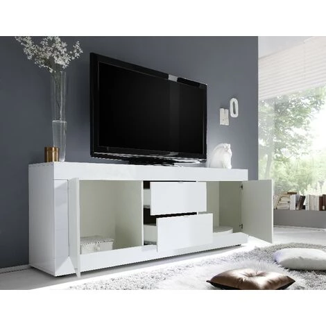 HOME MANIA Armoire Multifonctionnelle Basic - 2 Portes, 2 Tiroirs - Pour Hall, Chambre, Cuisine, Couloir - Bois En Panneau De Particules De Melamine, 110,1 X 42 X 186 Cm 3 HOME MANIA Armoire Multifonctionnelle Basic - 2 Portes, 2 Tiroirs - Pour Hall, Chambre, Cuisine, Couloir - Bois En Panneau De Particules De Melamine, 110,1 X 42 X 186 Cm – Image 3