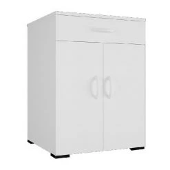 HOME MANIA Armoire Multifonctionnelle Malaga - Avec Porte, Etageres - De La Salle De Sejour, Cuisine, Entree, Buanderie, Garage - Blanc En Panneau D'agglomere 18 Mm, 59 X 50 X 85 Cm -Buffet et enfilade Soldes 63856117 5