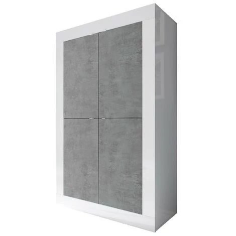 HOME MANIA Armoire Multifonctionnelle Basic - 4 Portes, Etageres - Pour Hall, Chambre, Cuisine, Couloir - Bois En Panneau De Particules De Melamine, 184,1 X 42 X 80,1 Cm 2 HOME MANIA Armoire Multifonctionnelle Basic - 4 Portes, Etageres - Pour Hall, Chambre, Cuisine, Couloir - Bois En Panneau De Particules De Melamine, 184,1 X 42 X 80,1 Cm – Image 2