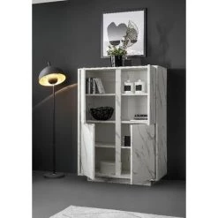 HOMEMANIA Armoire Multifonctionnelle Carrara - 4 Portes - Pour Le Hall D'entree, La Chambre A Coucher, La Cuisine, Le Couloir - Blanc En Panneau De Particules De Melamine, 110,1 X 42 X 186 Cm 6 HOMEMANIA Armoire Multifonctionnelle Carrara - 4 Portes - Pour Le Hall D'entree, La Chambre A Coucher, La Cuisine, Le Couloir - Blanc En Panneau De Particules De Melamine, 110,1 X 42 X 186 Cm -Buffet et enfilade Soldes 63856390 3