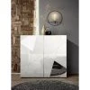 HOMEMANIA Armoire Multifonctionnelle Vittoria - 2 Portes, Etageres, Miroirs - Pour Hall, Chambre, Cuisine, Couloir - Blanc, Gris En Panneau D'agglomere Melamine, Miroir, 258 X 42 X 165 Cm