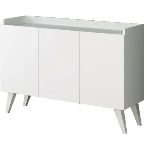 HOMEMANIA Armoire Multifonctionnelle Ariane - Salon, Cuisine, Couloir, Chambre A Coucher - Blanc En Panneau De Particules Melaminees, MFC, 120 X 37 X 82 Cm 2 HOMEMANIA Armoire Multifonctionnelle Ariane - Salon, Cuisine, Couloir, Chambre A Coucher - Blanc En Panneau De Particules Melaminees, MFC, 120 X 37 X 82 Cm – Image 2