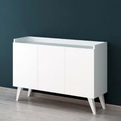 HOMEMANIA Armoire Multifonctionnelle Ariane - Salon, Cuisine, Couloir, Chambre A Coucher - Blanc En Panneau De Particules Melaminees, MFC, 120 X 37 X 82 Cm 7 HOMEMANIA Armoire Multifonctionnelle Ariane - Salon, Cuisine, Couloir, Chambre A Coucher - Blanc En Panneau De Particules Melaminees, MFC, 120 X 37 X 82 Cm -Buffet et enfilade Soldes 63858446 3