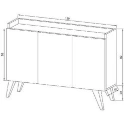 HOMEMANIA Armoire Multifonctionnelle Ariane - Salon, Cuisine, Couloir, Chambre A Coucher - Blanc En Panneau De Particules Melaminees, MFC, 120 X 37 X 82 Cm 9 HOMEMANIA Armoire Multifonctionnelle Ariane - Salon, Cuisine, Couloir, Chambre A Coucher - Blanc En Panneau De Particules Melaminees, MFC, 120 X 37 X 82 Cm -Buffet et enfilade Soldes 63858446 5