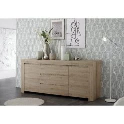 HOMEMANIA Armoire Multifonctionnelle Firenze - 2 Portes, 3 Tiroirs - Pour Hall, Chambre A Coucher, Cuisine, Entree - Blanc En Panneau De Particules De Melamine, 110,1 X 42 X 140 Cm