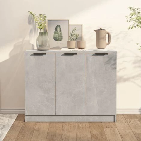 Buffet 90.5x30x70 Cm Bois D'Ingénierie Gris Béton VidaXL 1 Buffet 90.5x30x70 Cm Bois D'Ingénierie Gris Béton VidaXL