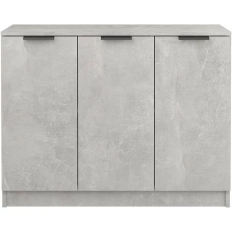 Buffet 90.5x30x70 Cm Bois D'Ingénierie Gris Béton VidaXL 5 Buffet 90.5x30x70 Cm Bois D'Ingénierie Gris Béton VidaXL – Image 5