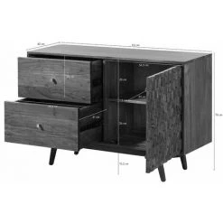 MASSIVMOEBEL24.DE MOSAYK Sideboard #112 115x42x75 Akazie Natur Lackiert -Buffet et enfilade Soldes 64044537 4