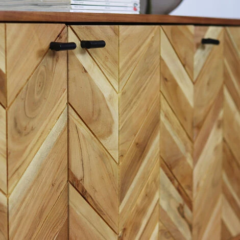 DIMEHOUSE Hunter Buffet Industriel Bois Acacia 160x40x76cm - Marron, Noir 4 DIMEHOUSE Hunter Buffet Industriel Bois Acacia 160x40x76cm - Marron, Noir – Image 4