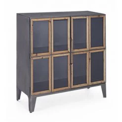 HELLIN Buffet 2 Portes En Métal- REDOR - Noir -Buffet et enfilade Soldes 64091625 2