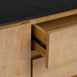 ALTOBUY KEVIN - Buffet 1 Porte 3 Tiroirs Aspect Bois Noir Et Naturel - Marron Foncé 9 ALTOBUY KEVIN - Buffet 1 Porte 3 Tiroirs Aspect Bois Noir Et Naturel - Marron Foncé -Buffet et enfilade Soldes 64109958 5