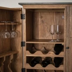 WEBMARKETPOINT Meuble Bar 2 Portes Norfolk Vintage Cm 125 H -Buffet et enfilade Soldes 64130936 3