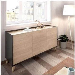 BEFARA BUFFET VINTAGE SENSO - Graphite / Naturel - Graphite / Naturel