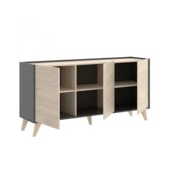BEFARA BUFFET VINTAGE SENSO - Graphite / Naturel - Graphite / Naturel -Buffet et enfilade Soldes 64373855 4