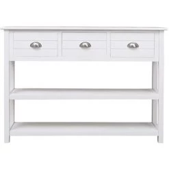 Buffet Blanc 108x30x76 Cm Bois De Paulownia Massif VidaXL 6 Buffet Blanc 108x30x76 Cm Bois De Paulownia Massif VidaXL -Buffet et enfilade Soldes 64441167 2