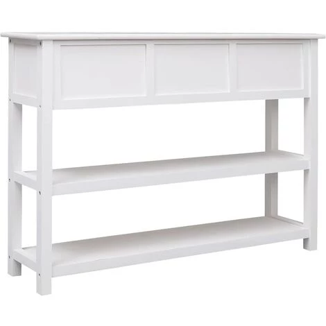 Buffet Blanc 108x30x76 Cm Bois De Paulownia Massif VidaXL 4 Buffet Blanc 108x30x76 Cm Bois De Paulownia Massif VidaXL – Image 4