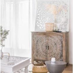 Buffet Avec 2 Portes En Métal Coloris Marron - Longueur 90 X Profondeur 40 X Hauteur 90 Cm - PEGANE - 5 Buffet Avec 2 Portes En Métal Coloris Marron - Longueur 90 X Profondeur 40 X Hauteur 90 Cm - PEGANE - -Buffet et enfilade Soldes 64451242 3