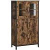 HELLOSHOP26 Meuble De Rangement Buffet Placard Armoire étagères Réglable Meuble De Salle De Bain Cadre En Acier Pour Salon Cuisine Style Industriel 108 Cm Marron Rustique Et Noir - Marron