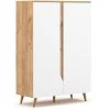 VIVALDI MEBLE Buffet 2 Portes Tue Blanc Et Bois - Blanc - Blanc Et Bois