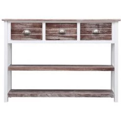 VidaXL Buffet Marron Antique 108x30x76 Cm Bois De Paulownia Massif - Brun -Buffet et enfilade Soldes 64707835 2