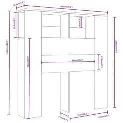 VidaXL Armoire De Tête De Lit Sonoma Gris 100x18,5x104,5 Cm - Gris -Buffet et enfilade Soldes 64707896 3