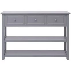 VidaXL Buffet Gris 108x30x76 Cm Bois De Paulownia Massif - Gris