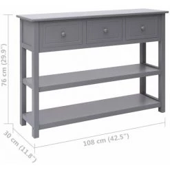 VidaXL Buffet Gris 108x30x76 Cm Bois De Paulownia Massif - Gris 7 VidaXL Buffet Gris 108x30x76 Cm Bois De Paulownia Massif - Gris -Buffet et enfilade Soldes 64708655 3
