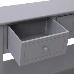 VidaXL Buffet Gris 108x30x76 Cm Bois De Paulownia Massif - Gris 8 VidaXL Buffet Gris 108x30x76 Cm Bois De Paulownia Massif - Gris -Buffet et enfilade Soldes 64708655 4