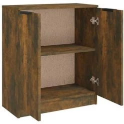 Buffet 60x30x70 Cm Bois D'Ingénierie Chêne Fumé VidaXL -Buffet et enfilade Soldes 64710225 5
