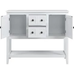 Table Console Avec étagère, Table D'appoint, Table De Canapé Moderne, Stabilisation, Montage Facile, Bois Blanc, 105*38*96cm,LBF 8 Table Console Avec étagère, Table D'appoint, Table De Canapé Moderne, Stabilisation, Montage Facile, Bois Blanc, 105*38*96cm,LBF -Buffet et enfilade Soldes 64710823 4