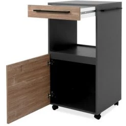 Finori Armoire De Rangement Roulante Palma 35A Gris Anthracite Bambou - Multicolore -Buffet et enfilade Soldes 64725919 3