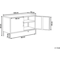 BELIANI Buffet En Métal Jaune 2 Portes - Jaune -Buffet et enfilade Soldes 64757510 3