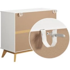 CASARIA Buffet Borneo En Bois Massif Style Scandinave Meuble De Rangement 96 X 40 X 79 Cm Avec 3 Tiroirs 1 Porte Blanc Bois 96x79x40cm - Weiß-natur (de) 9 CASARIA Buffet Borneo En Bois Massif Style Scandinave Meuble De Rangement 96 X 40 X 79 Cm Avec 3 Tiroirs 1 Porte Blanc Bois 96x79x40cm - Weiß-natur (de) -Buffet et enfilade Soldes 64835861 5
