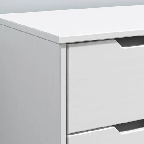 CASARIA Commode Borneo En Bois Massif Style Scandinave Meuble De Rangement 80 X 40 X 79 Cm Buffet Avec 3 Tiroirs Blanc Bois 80x79x40cm - Weiß-natur (de) 5 CASARIA Commode Borneo En Bois Massif Style Scandinave Meuble De Rangement 80 X 40 X 79 Cm Buffet Avec 3 Tiroirs Blanc Bois 80x79x40cm - Weiß-natur (de) – Image 5
