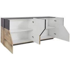 AHD AMAZING HOME DESIGN Buffet Moderne 200x43cm Meuble De Salon 4 Pièces De Cuisine Hariett Report -Buffet et enfilade Soldes 64867049 5