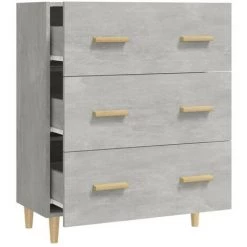 VidaXL Buffet Gris Béton 70x34x90 Cm Bois D'ingénierie - Gris 9 VidaXL Buffet Gris Béton 70x34x90 Cm Bois D'ingénierie - Gris -Buffet et enfilade Soldes 64876534 5