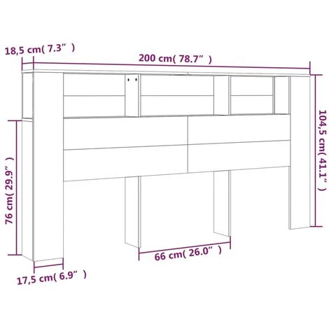 VidaXL Armoire De Tête De Lit Noir 200x18,5x104,5 Cm - Noir 3 VidaXL Armoire De Tête De Lit Noir 200x18,5x104,5 Cm - Noir – Image 3