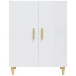 VidaXL Buffet Blanc Brillant 70x34x90 Cm Bois D'ingénierie - Blanc