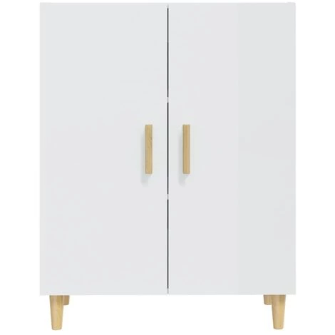VidaXL Buffet Blanc Brillant 70x34x90 Cm Bois D'ingénierie - Blanc 1 VidaXL Buffet Blanc Brillant 70x34x90 Cm Bois D'ingénierie - Blanc