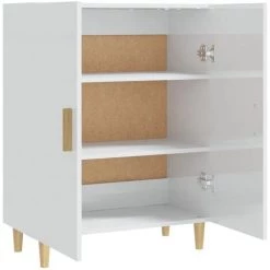 VidaXL Buffet Blanc Brillant 70x34x90 Cm Bois D'ingénierie - Blanc 8 VidaXL Buffet Blanc Brillant 70x34x90 Cm Bois D'ingénierie - Blanc -Buffet et enfilade Soldes 64876572 4